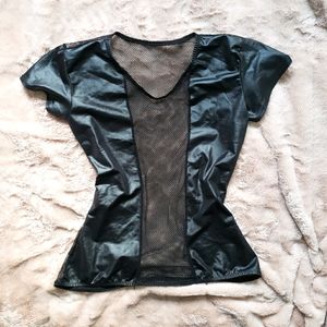 🖤 Mesh Panel Pleather Tee